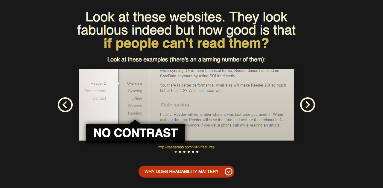 ux conversion centered design - contrast