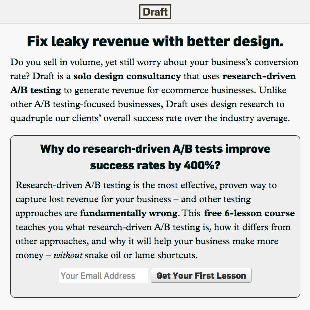 ux conversion centered design - encapsulation - draft