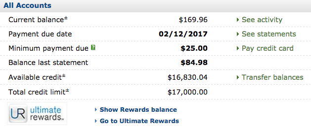 ux conversion centered design - urgency chase minimum payment